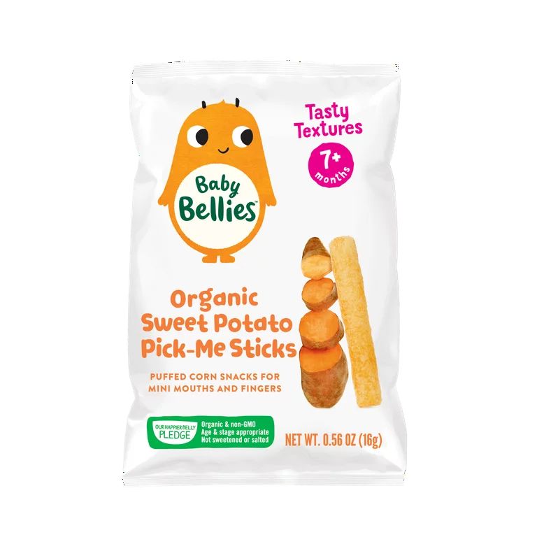 Little Bellies Organic Sweet Potato Pick-Me Sticks, Baby Snacks, 7+ Months, 0.56 oz Bag | Walmart (US)