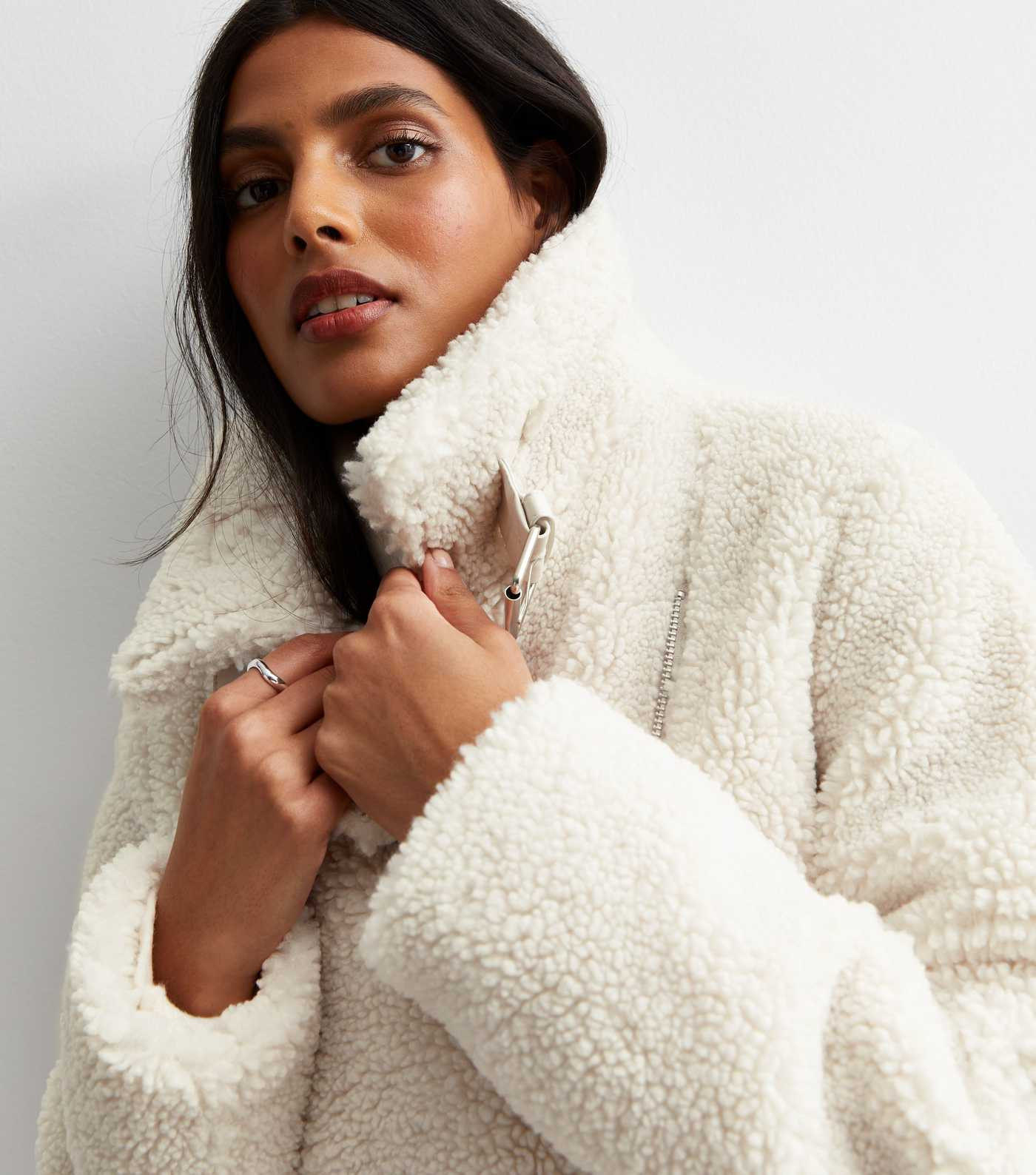 Cream Borg Aviator Jacket
						
						Add to Saved Items
						Remove from Saved Items | New Look (UK)