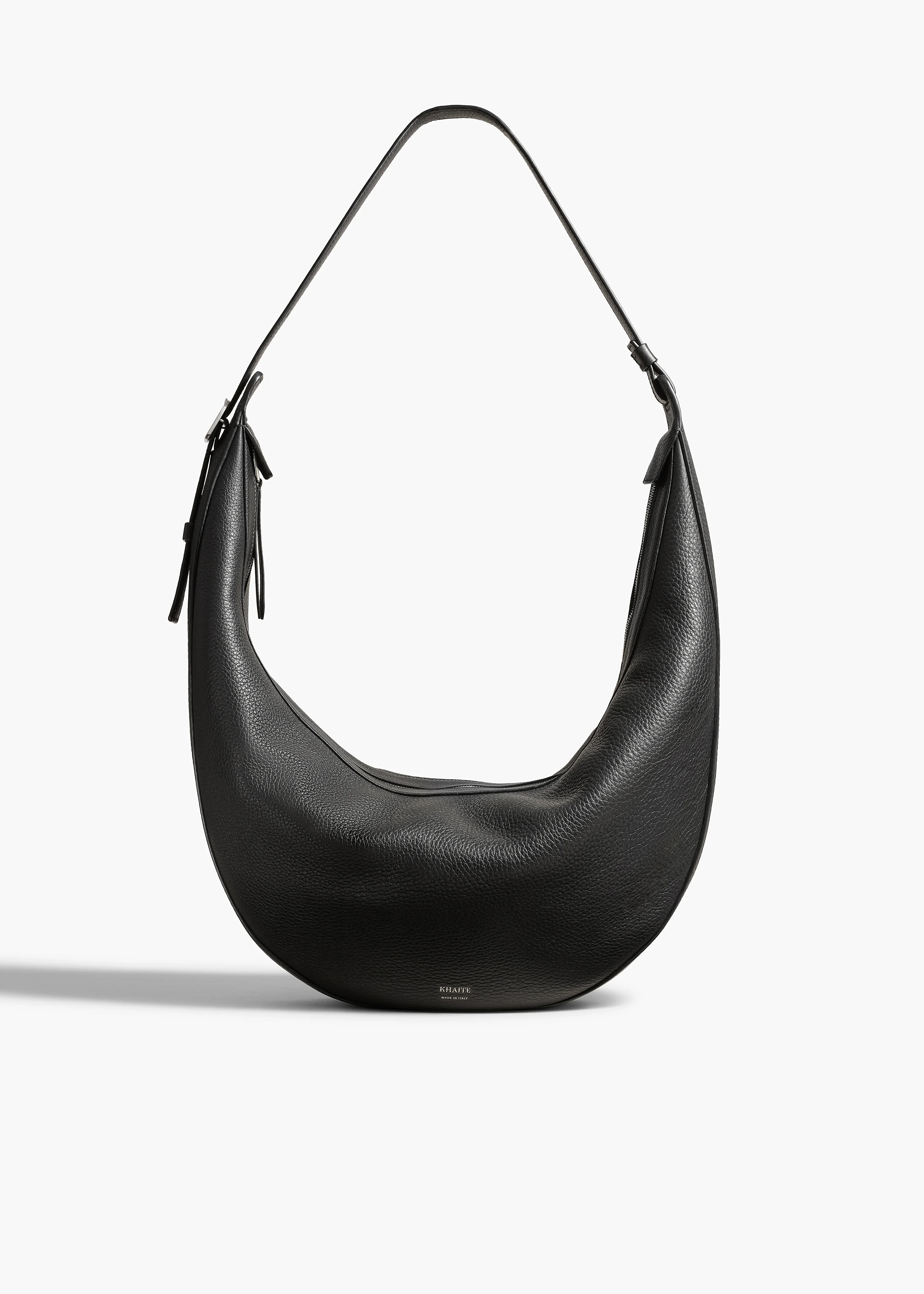 Augustina Hobo in Black Pebbled Leather | Khaite