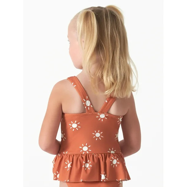 Modern Moments by Gerber Baby and Toddler Girl One-Piece Ruffle Swimsuit with UPF 50+, Sizes 12M-... | Walmart (US)