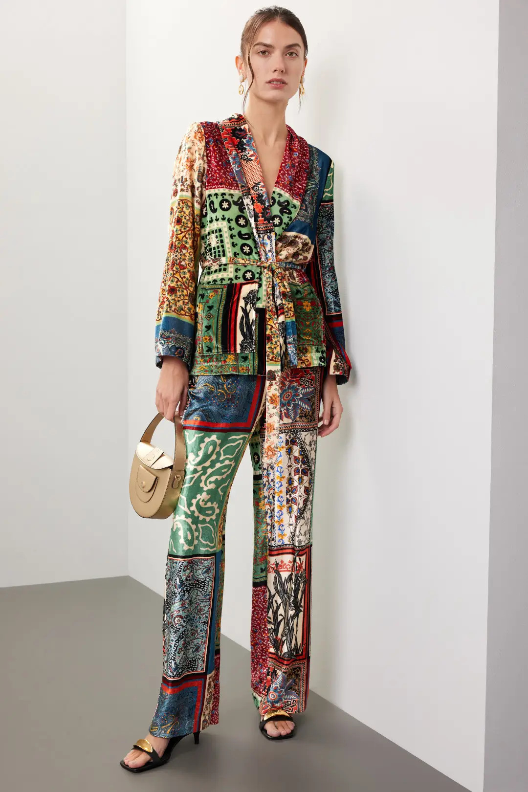 Patchwork Velvet Trousers | Rent the Runway