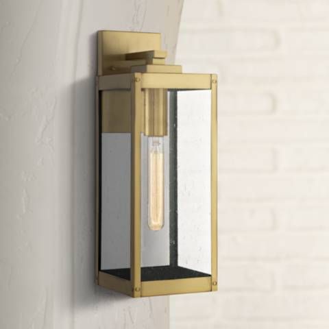 Quoizel Westover 17" High Antique Brass Outdoor Wall Light | LampsPlus.com