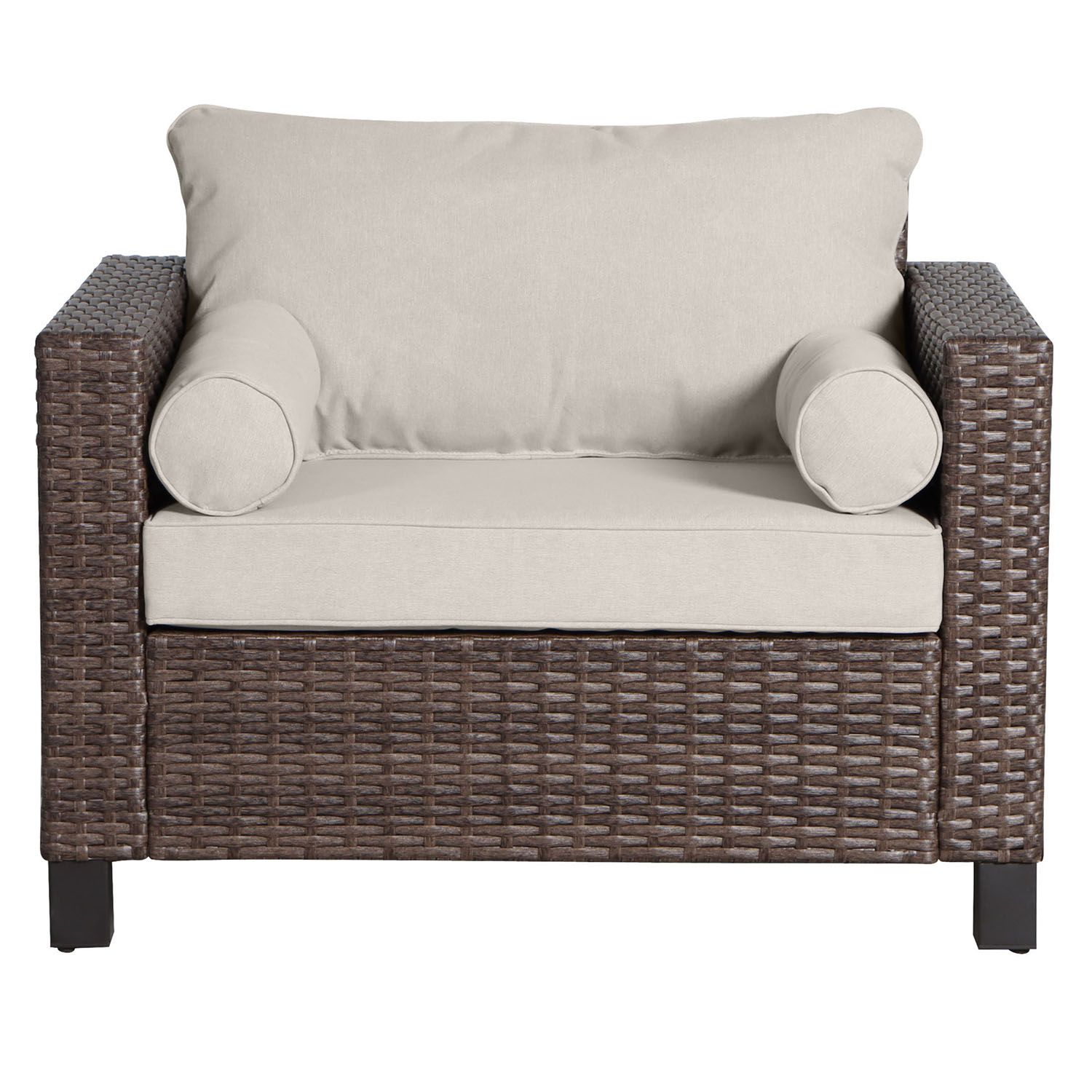 Better Homes & Gardens Brookbury Outdoor Cuddle Chair-in Polyester Beige | Walmart (US)