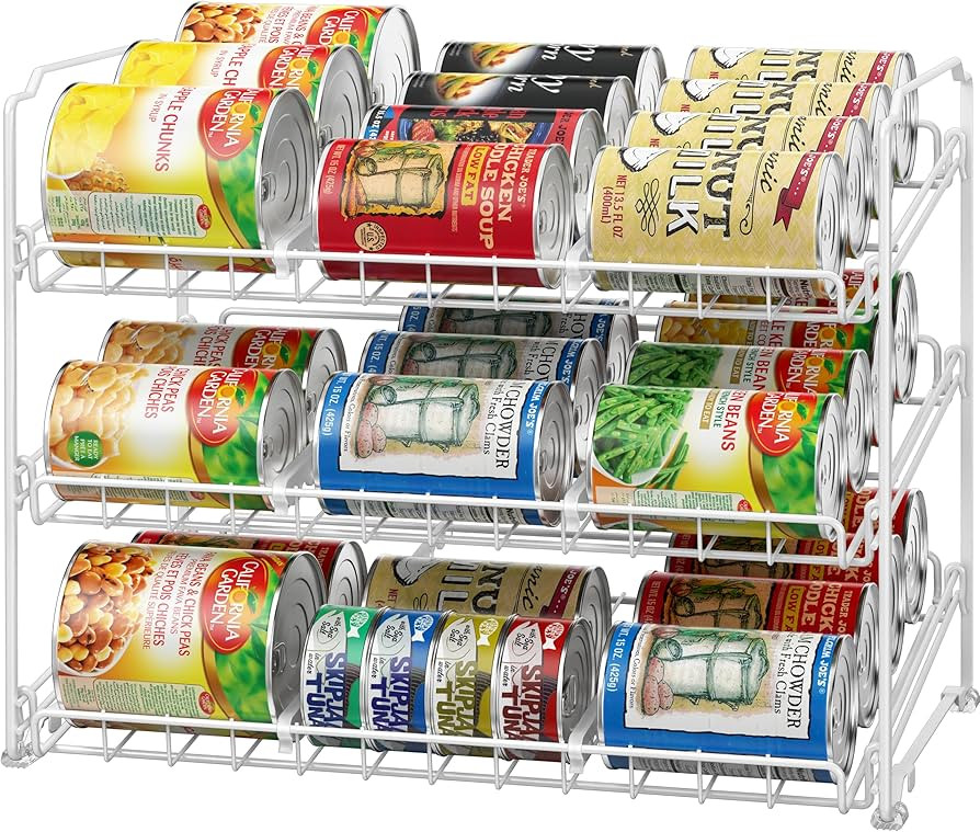 Simple Houseware Stackable Can Organizer Rack for Pantry/Cabinet - 11.5" D x 17" W x 13.75" H, Ho... | Amazon (US)