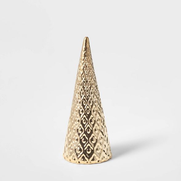 Small Art Deco Ceramic Tree Cone Decorative Figurine Silver - Wondershop&#8482; | Target