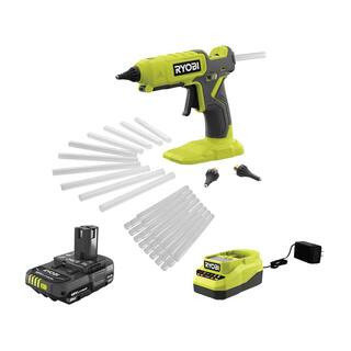 RYOBI ONE+ 18V Cordless Dual Temperature Glue Gun Kit w/ 2.0 Ah Battery, 18V Lithium-Ion Charger,... | The Home Depot