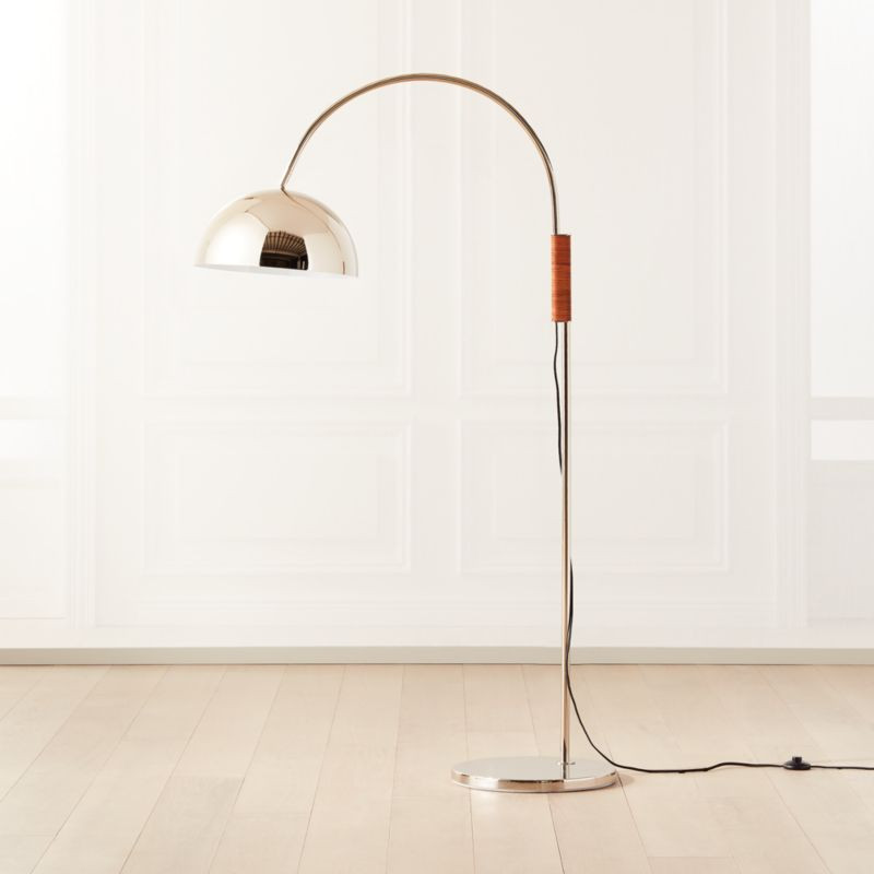 Jett Champagne Arched Floor Lamp | CB2 | CB2