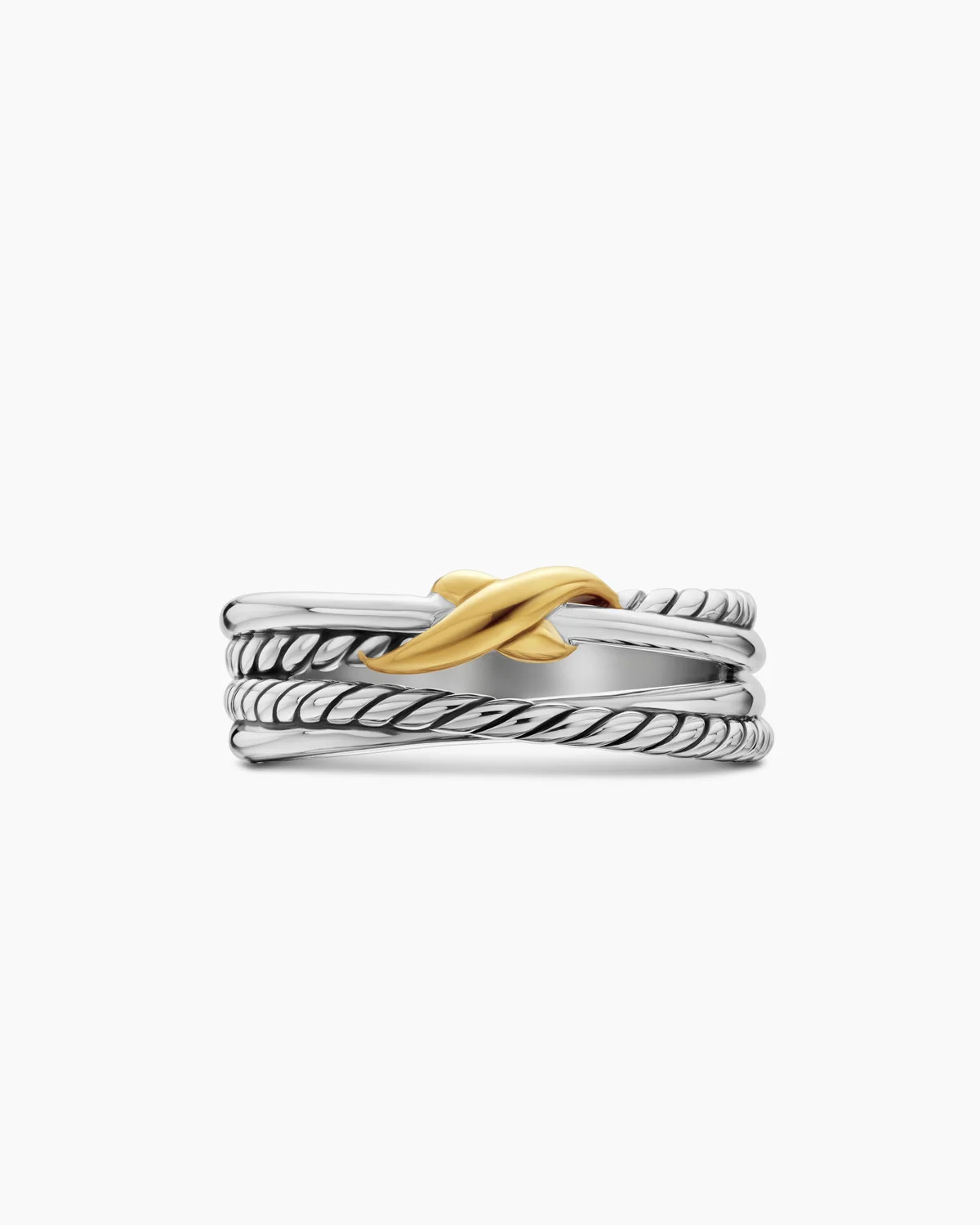David Yurman | X Crossover Band Ring in Sterling Silver with 18K Yellow Gold, 6mm | David Yurman