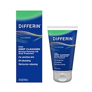 Differin Acne Face Wash with 5% Benzoyl Peroxide, Daily Deep Cleanser by the makers of Differin G... | Amazon (US)