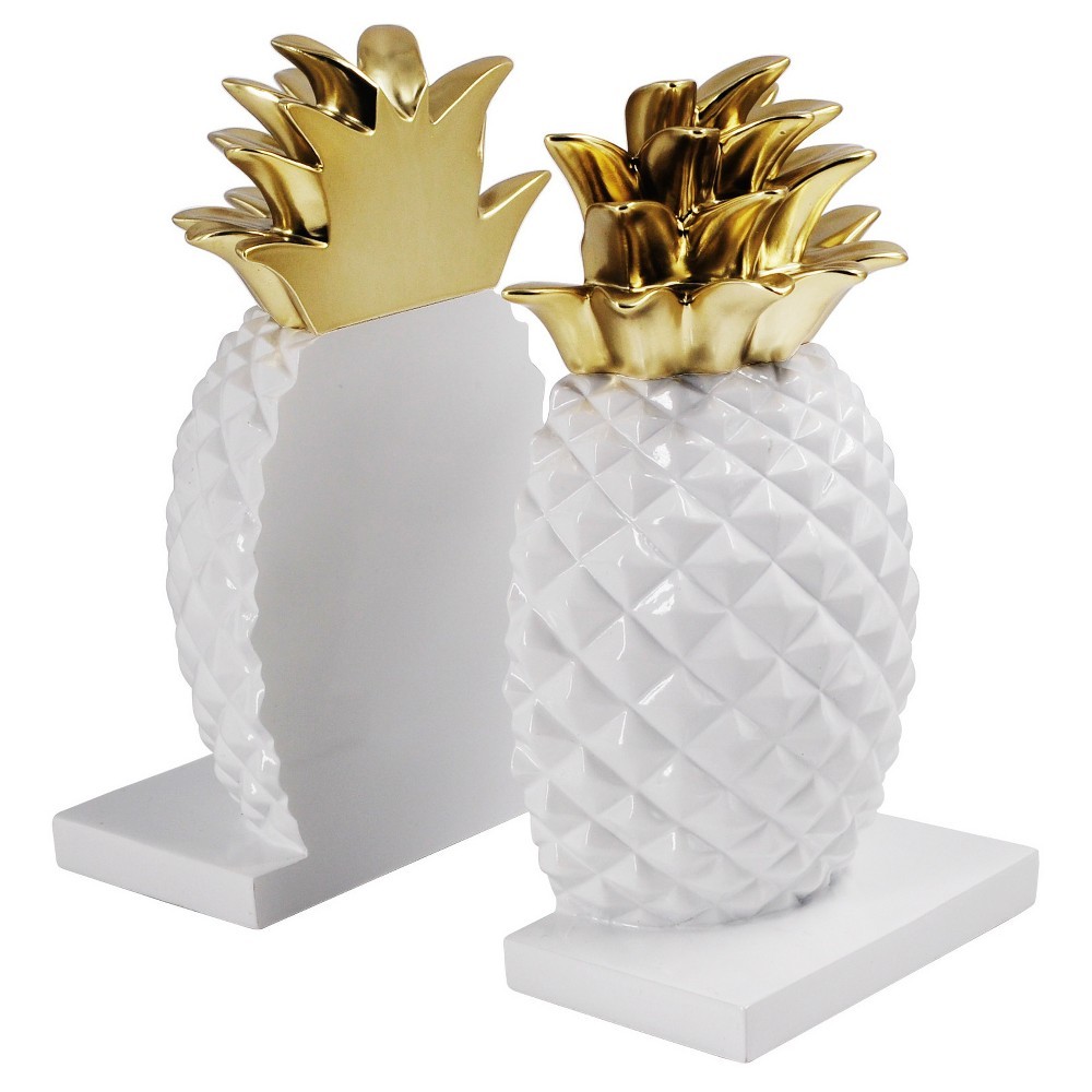 Pineapple Bookends, White/Gold - Threshold , White Gold | Target