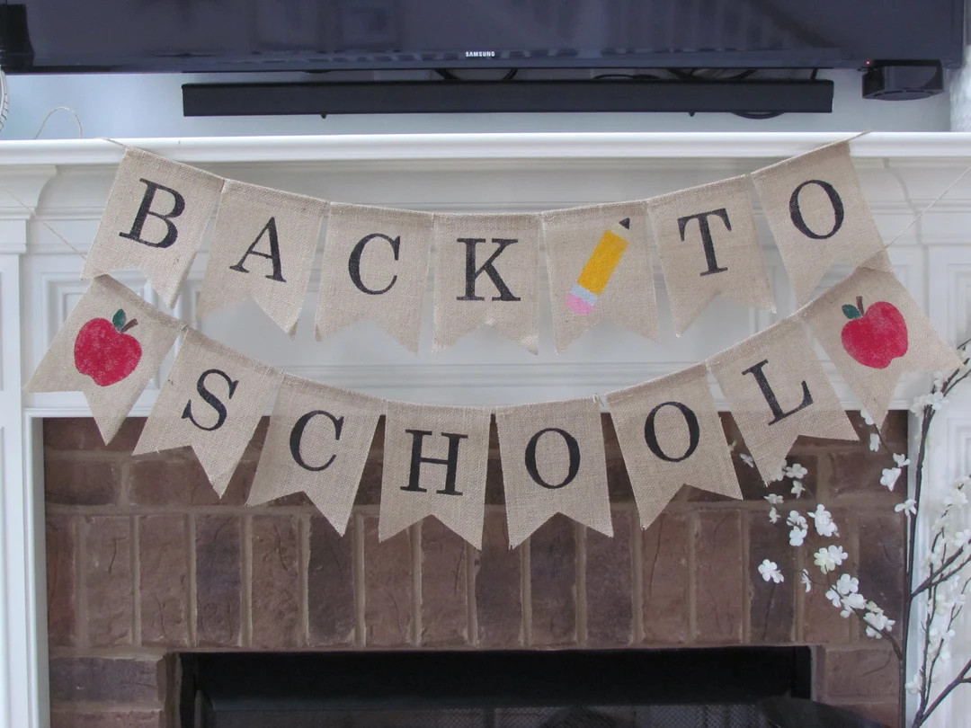 Back to School Banner, First Day of School, First Day of School Burlap Banner, First Day of Schoo... | Etsy (US)