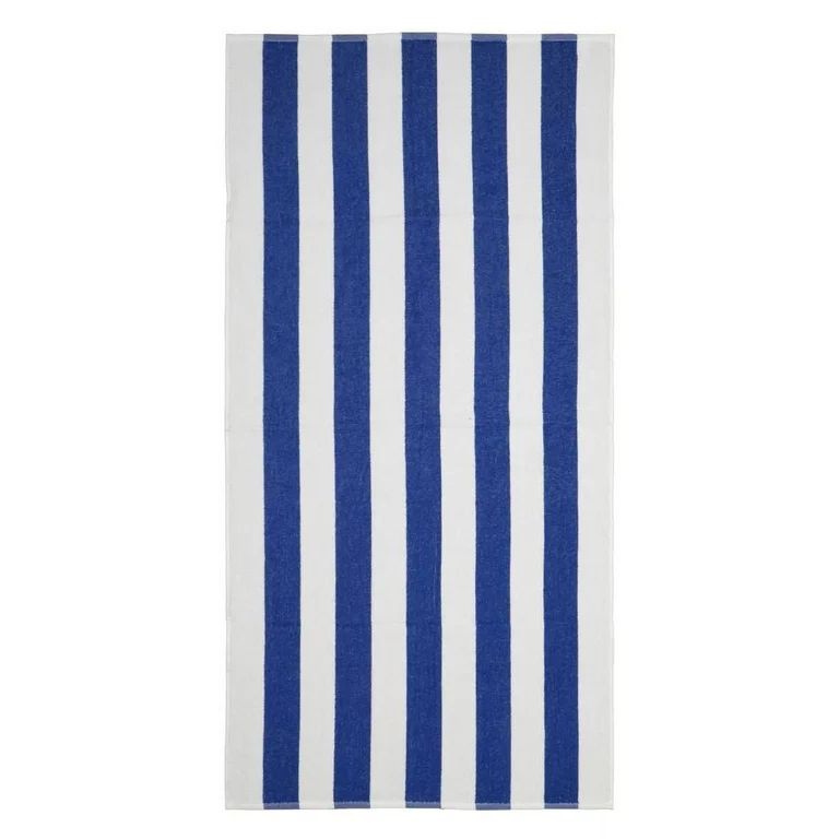 Mainstays Blue & White Cabana Stripe Beach Towel, 28" x 58" | Walmart (US)