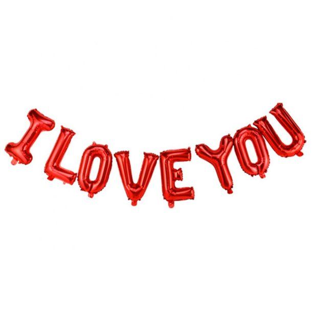 I Love You Letter Balloons Valentine Foil Balloons Valentine's Day Wedding Birthday Party Layout ... | Walmart (US)