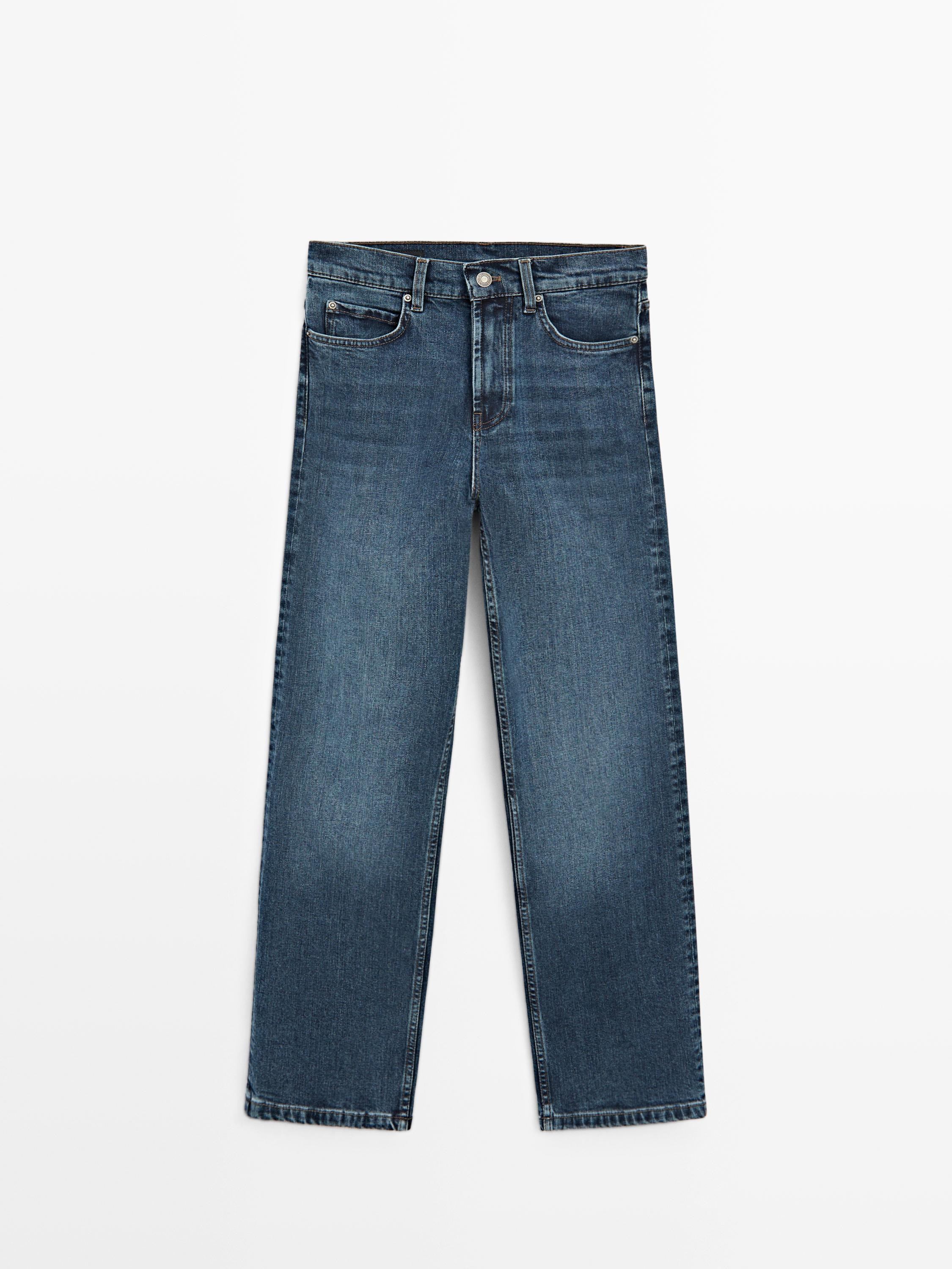 Mid-rise straight-leg jeans | Massimo Dutti UK