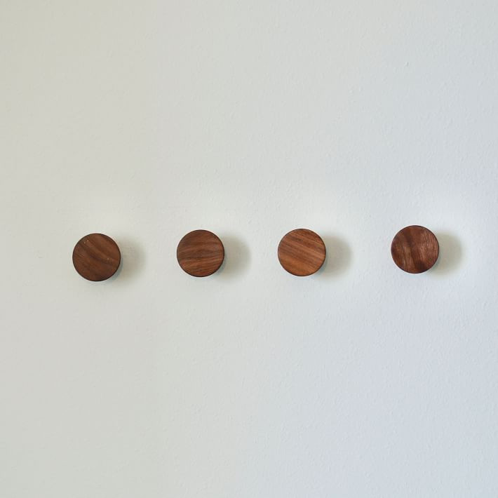 Modern Home by Bellver Wooden Round Wall Hooks - Set of 4 | West Elm (US)