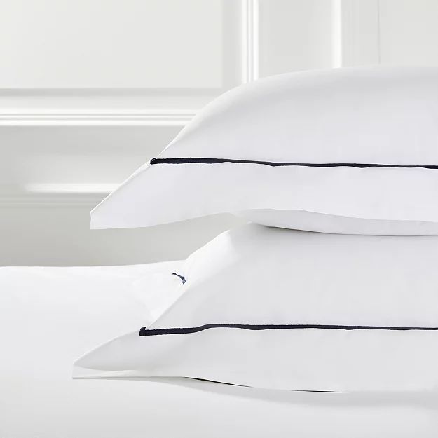 Savoy Oxford Pillowcase with Border - Single | The White Company (UK)