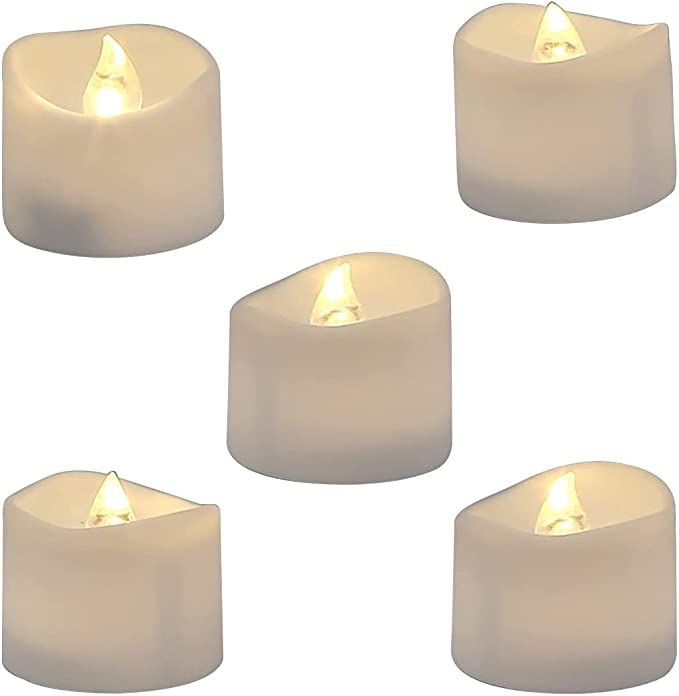 Homemory Flameless Tea Lights Candles, Last 5days Longer Battery Operated LED Votive Candles, 12 ... | Amazon (US)