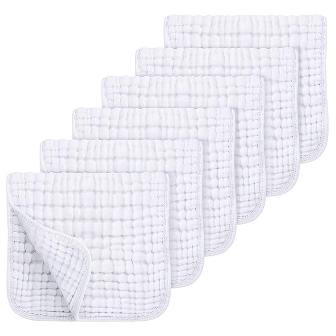 Looxii Muslin Burp Cloths 100% Cotton Muslin Cloths Large 20''x10'' Extra Soft and Absorbent 6 Pa... | Amazon (US)
