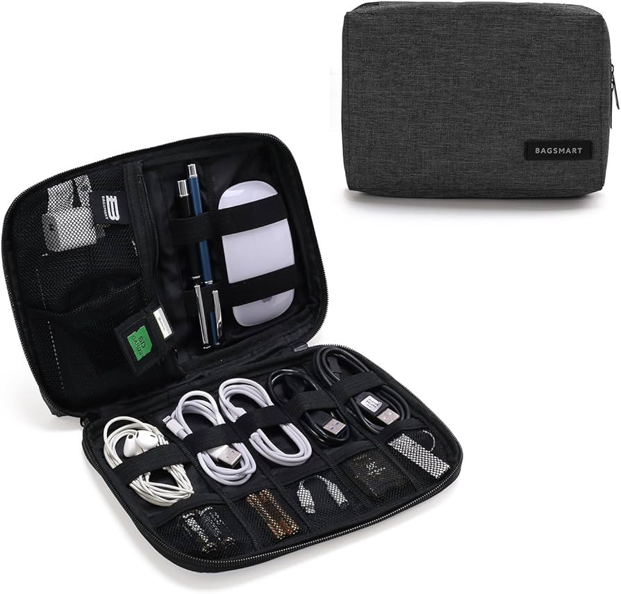 BAGSMART Electronics Organizer Travel Case, Small Travel Cord Bag for Travel Essentials, Tech Org... | Amazon (US)