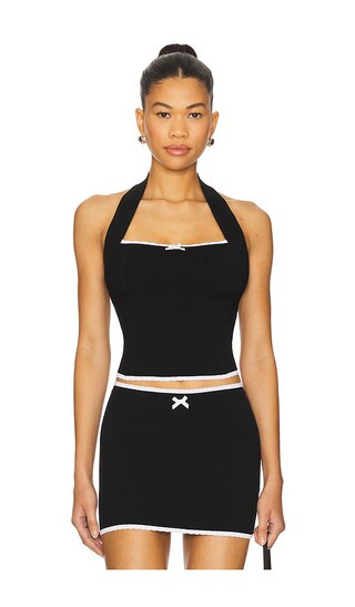 Moriah Halter Top in Black | Revolve Clothing (Global)