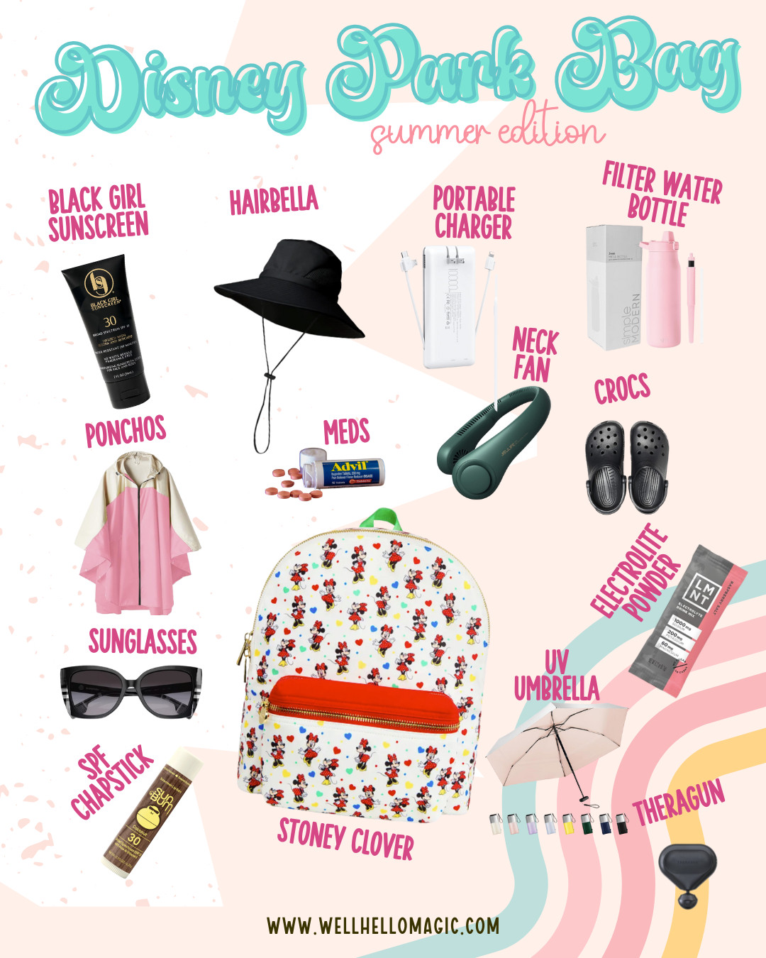 Are you heading to the Disney parks and have no clue what to put in your park bag? This summer park bag guide has all the essentials you need for a smooth, well-packed day. Tap to shop. 

 #LTKSummerEdit #LTKTravel #LTKFamily