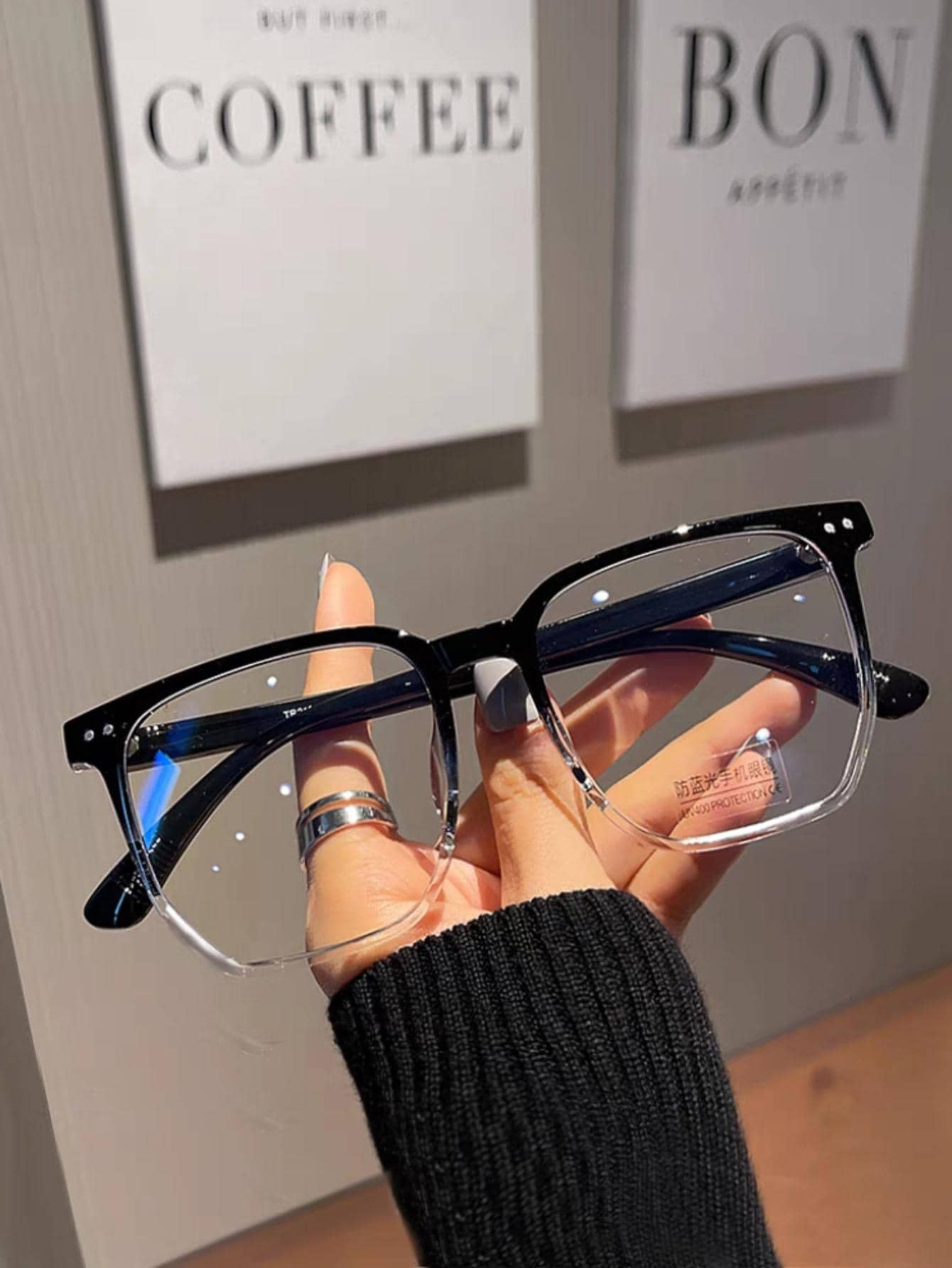 1pair Women Square Frame Anti-Blue Light Fashion Eyeglasses Clear Glasses Accessories | SHEIN