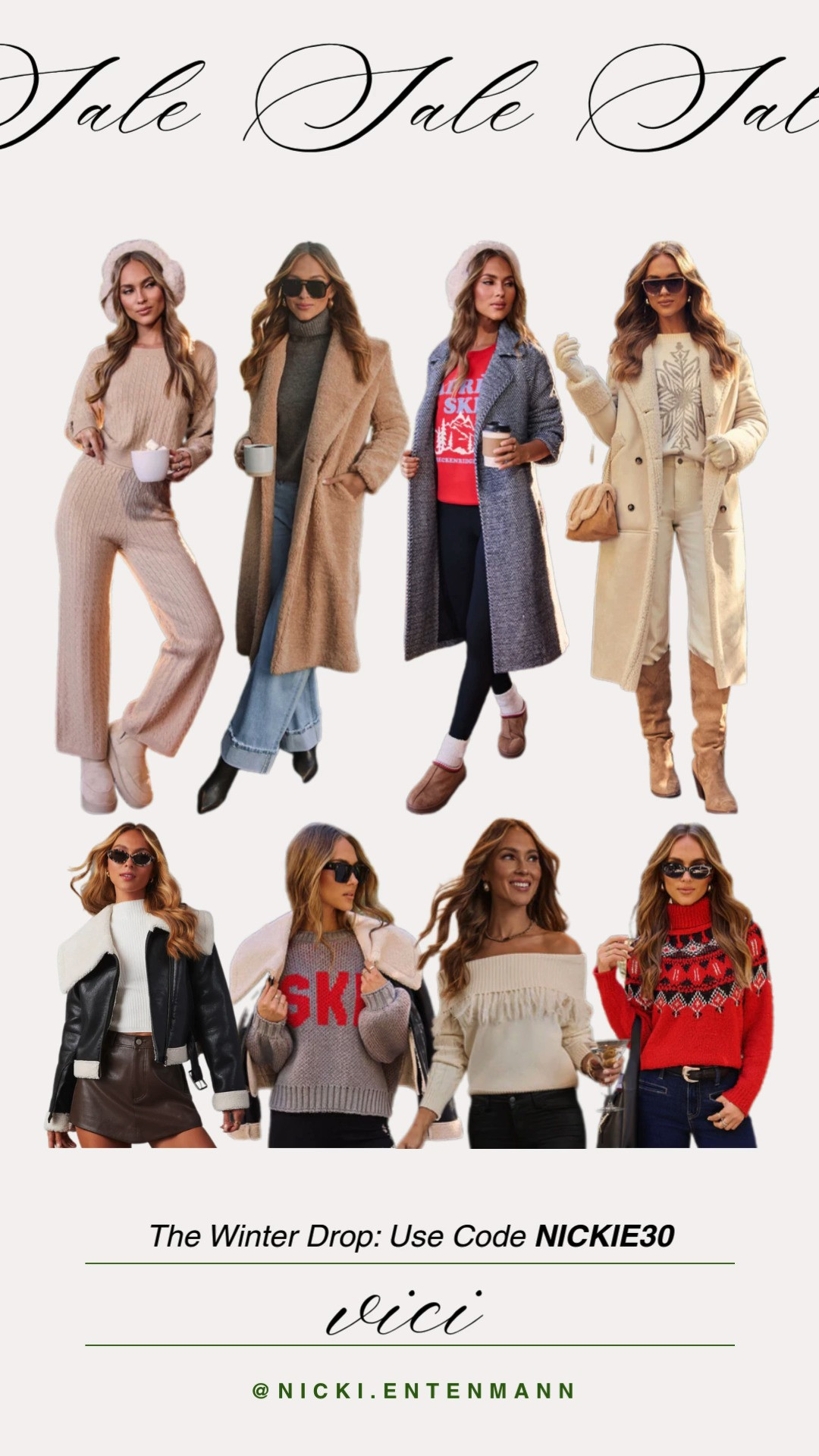 Vici’s The Winter Drop arrives with style and savings, use code NICKIE30 for the price drop. Seasonal fashion brings cozy charm and festive flair. #Vici #WinterDrop #NICKIE30 #HolidayStyle #SeasonalFashion #ShoppingInspo #LifestyleInspo #TrendyLooks #WardrobeGoals #FestiveVibes 

 #LTKHoliday #LTKootd #LTKSaleAlert