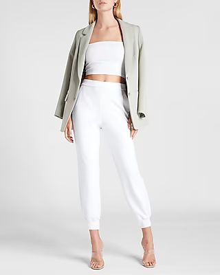 High Waisted Ribbed Cuff Jogger | Express