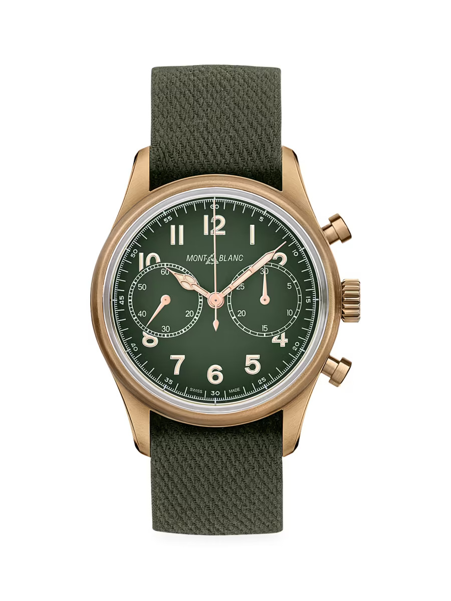 1858 Limited Edition Stainless Steel & Leather Strap Automatic Chronograph Watch | Saks Fifth Avenue