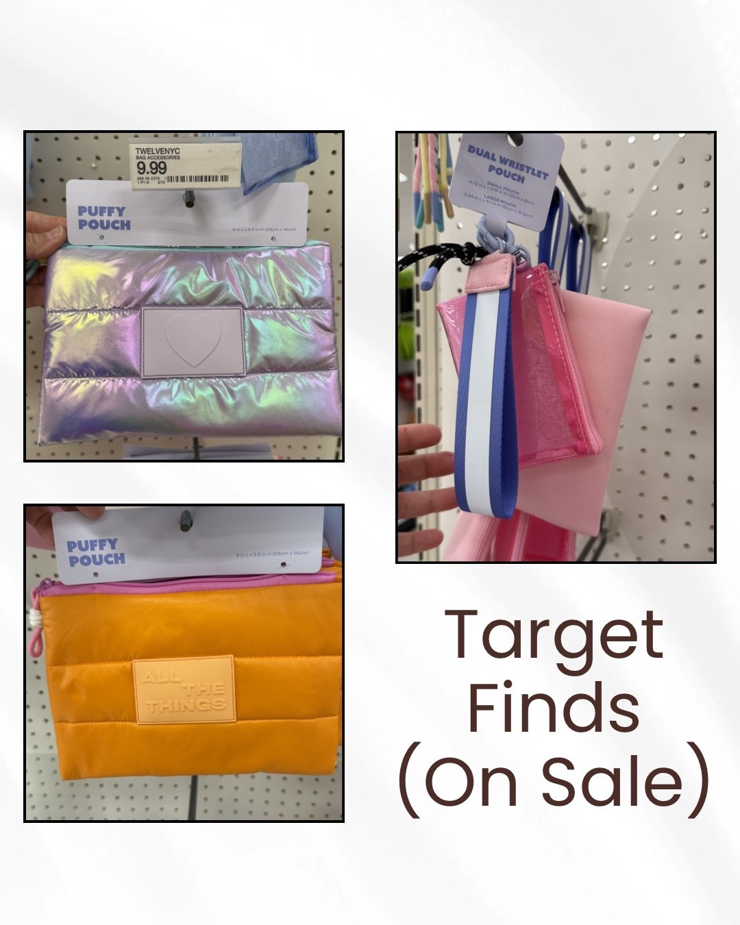 New and On Sale at Target: Cute Pouches Under $10
Spotted these puffy pouches and wristlet organizers at Target and they’re on sale 👀

Perfect for makeup, travel, tech cords, or tossing in your tote to keep things organized.

They’d also make really cute Easter basket add-ins for tweens or teens.

Linking them in case your Target still has them.


#LTKHome #LTKKids #LTKSaleAlert