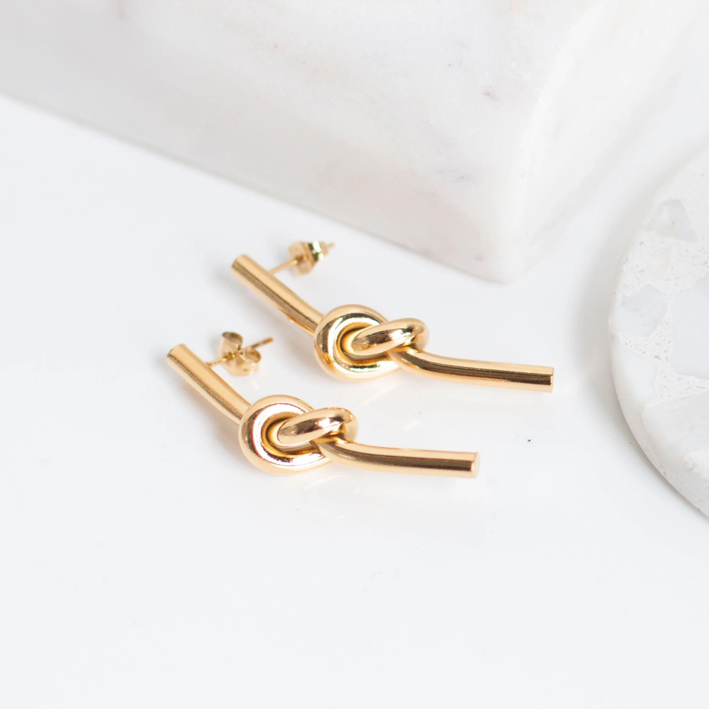 Stacy Knotted Gold Earrings | Victoria Emerson