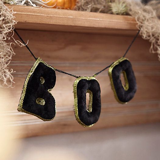 BOO Velvet Garland | Terrain