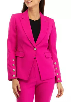 Tahari ASL Women's Long Sleeve Notch Lapel One Button Jacket | Belk