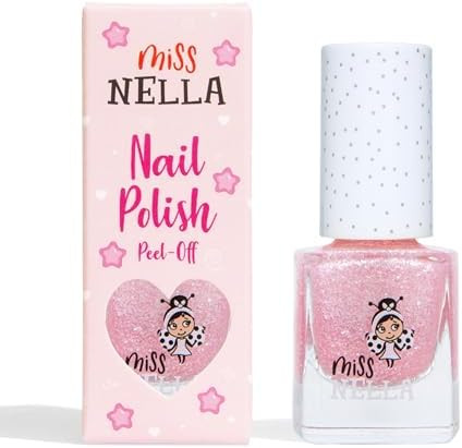 MISS NELLA Itsy Glitsy Hippo– Safe Special Glitter Pink Nail Polish for Kids, Non-Toxic & Odor ... | Amazon (US)
