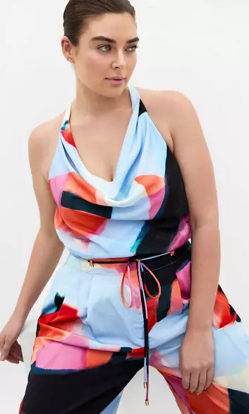 Chloe Aspect Print Cowl Neck Top | Belk