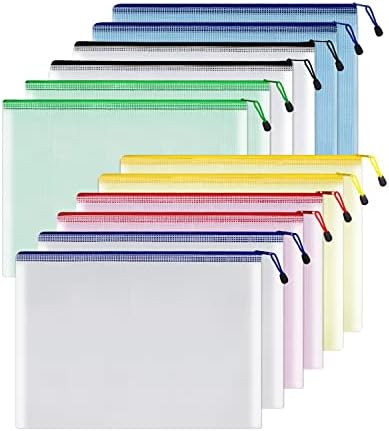 SUNEE 12pcs Mesh Zipper Pouch 11x16, Large Storage Bags for Board Game & Puzzle Organi... | Amazon (US)