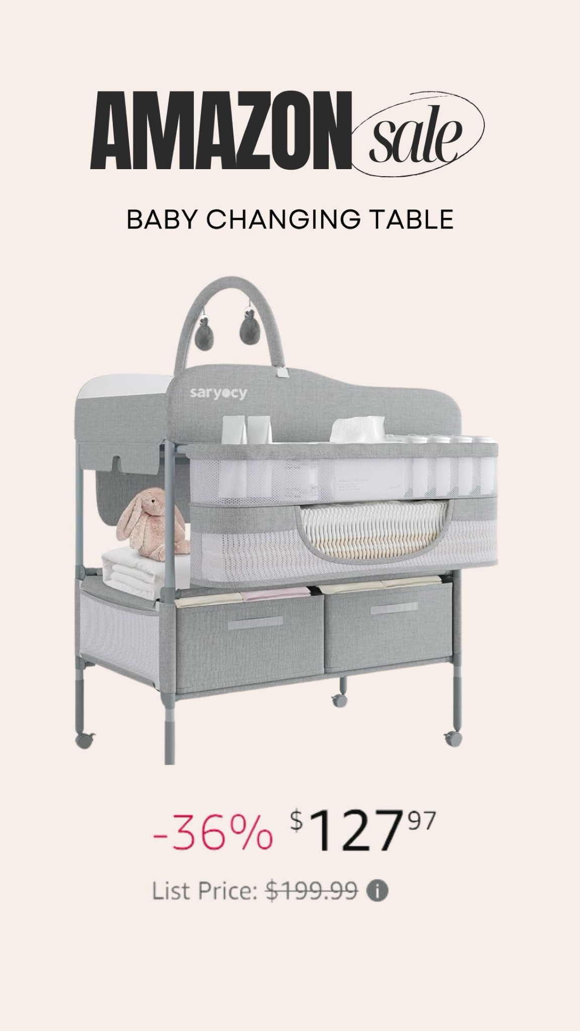 Baby changing table on sale from Amazon ✨

#LTKHome #LTKBaby #LTKSaleAlert