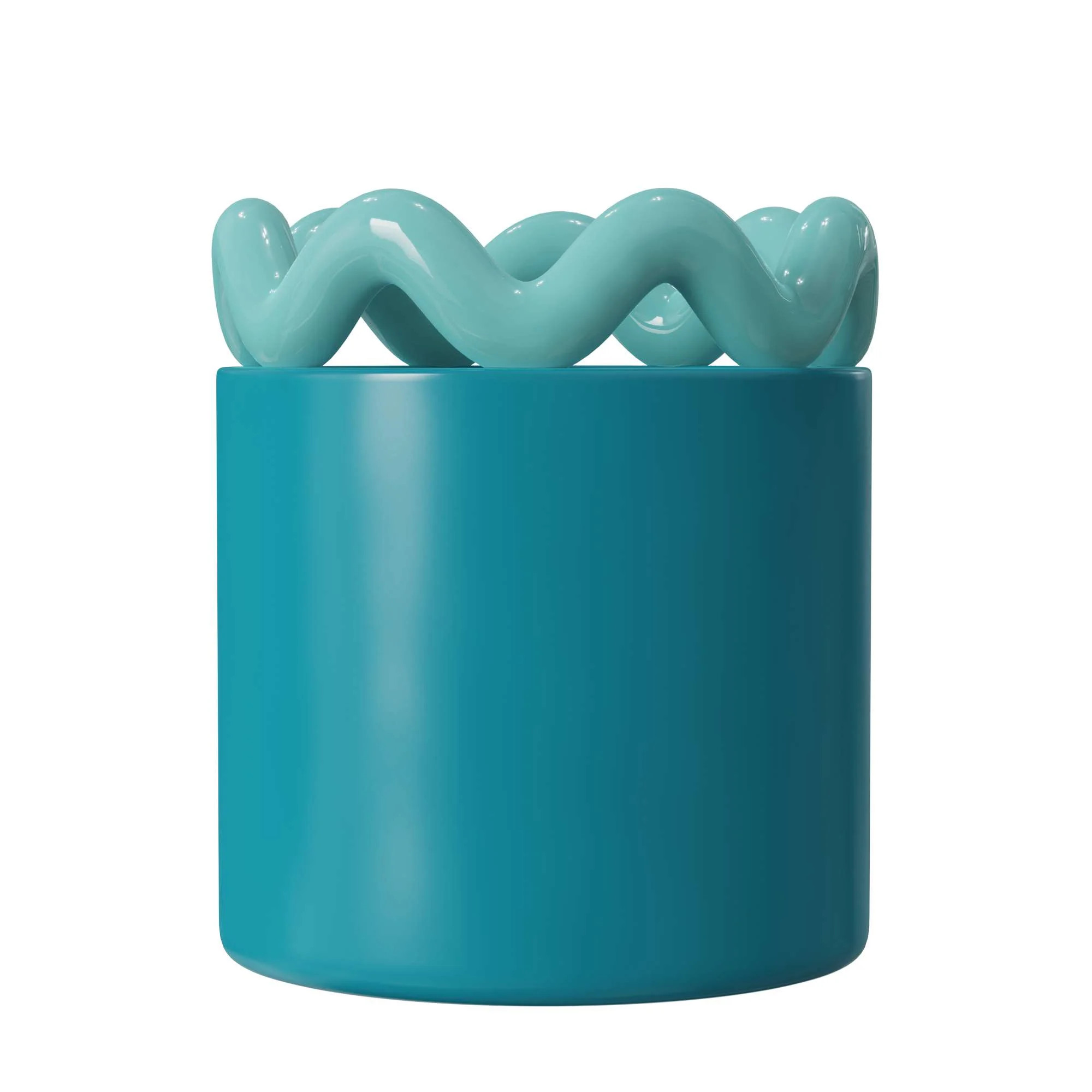 Mainstays Peyson 6" x 6" x 6.9" Round Teal Thunder Ceramic Planter | Walmart (US)