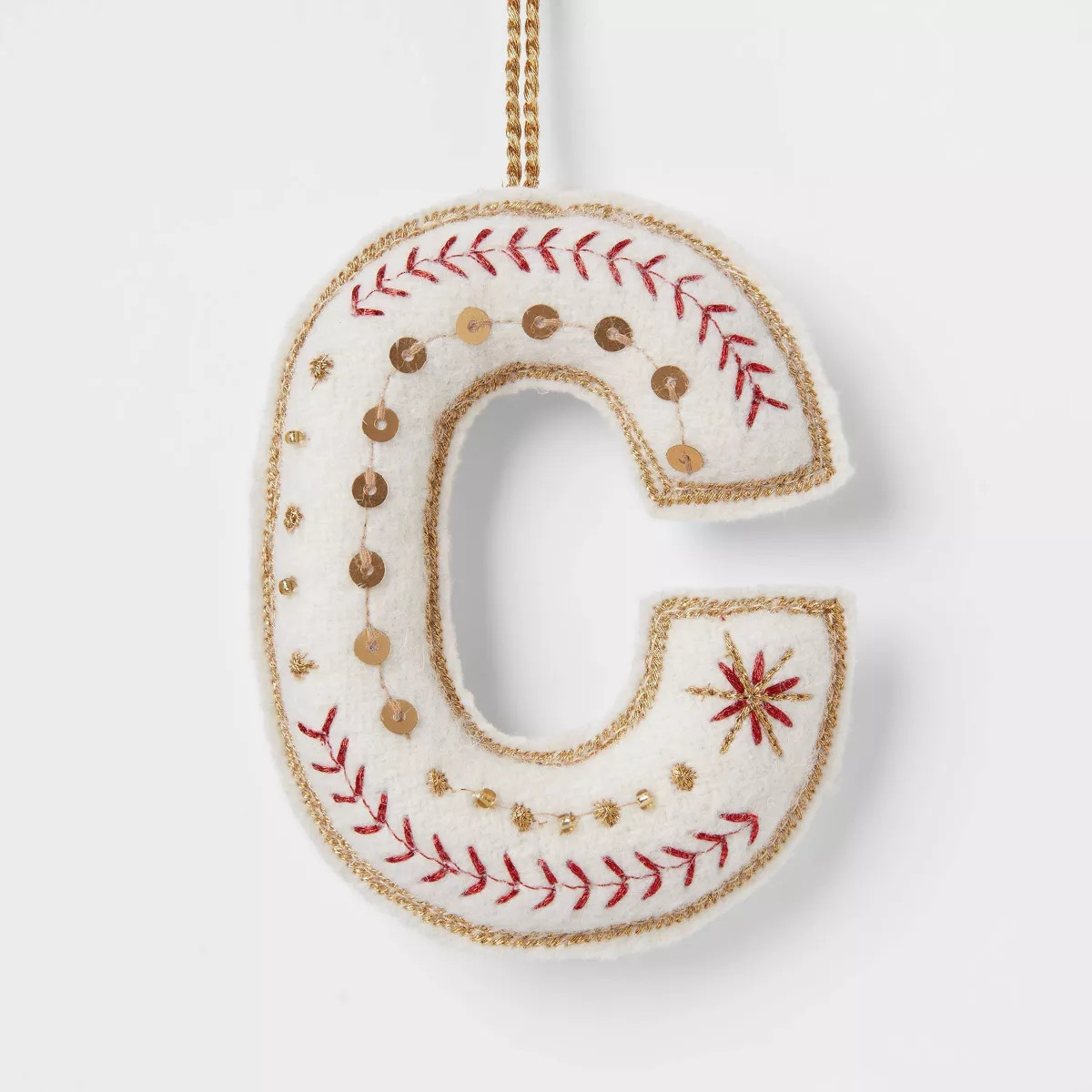 Embroidered Fabric Monogram Letter Christmas Tree Ornament - Wondershop™ | Target