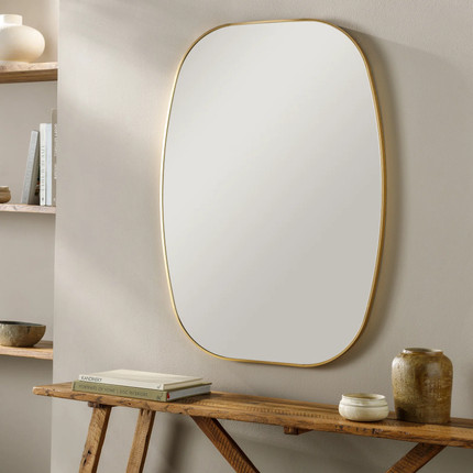 Squared Oval Metal Mirror