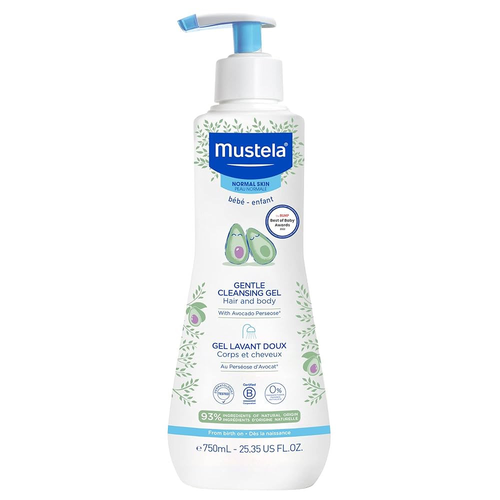 Mustela Baby Gentle Cleansing Gel - Baby Hair & Body Wash - with Natural Avocado fortified with V... | Amazon (US)
