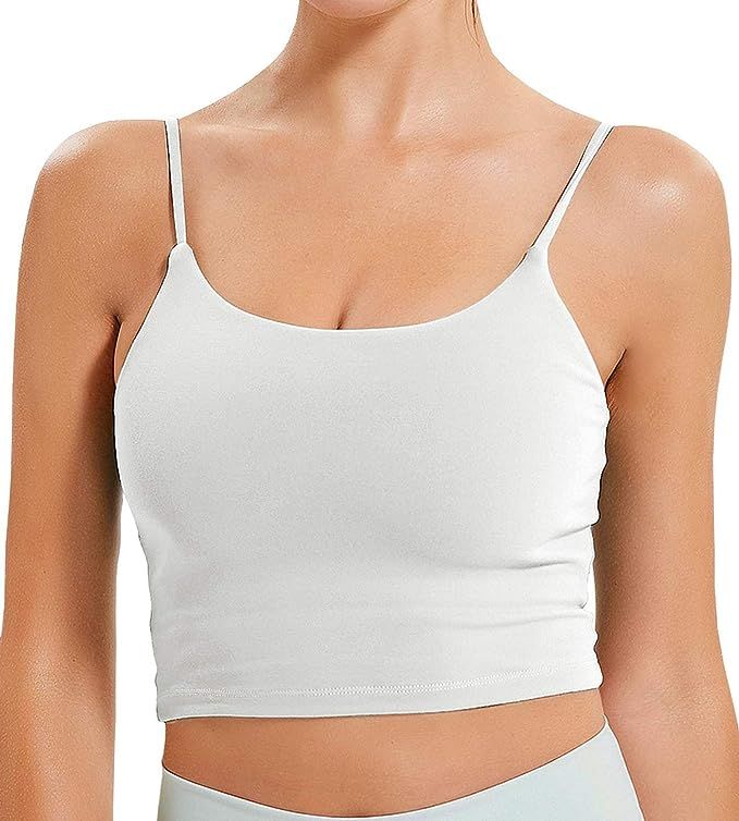 Women's Sports Bras Comfy Padded Gym Workout Crop Top Camisole Shirt Running Cami Yoga Crop Tank ... | Amazon (US)