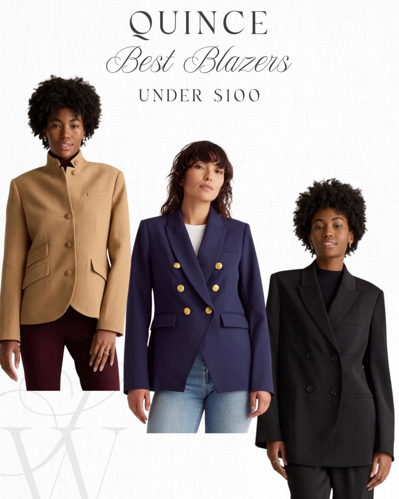 Sharing some of my favorite blazers from @onequince, so similar to designer styles but each under $100 💕 #quincepartner #blazers 

#LTKHoliday #LTKFindsUnder100 #LTKStyleTip
