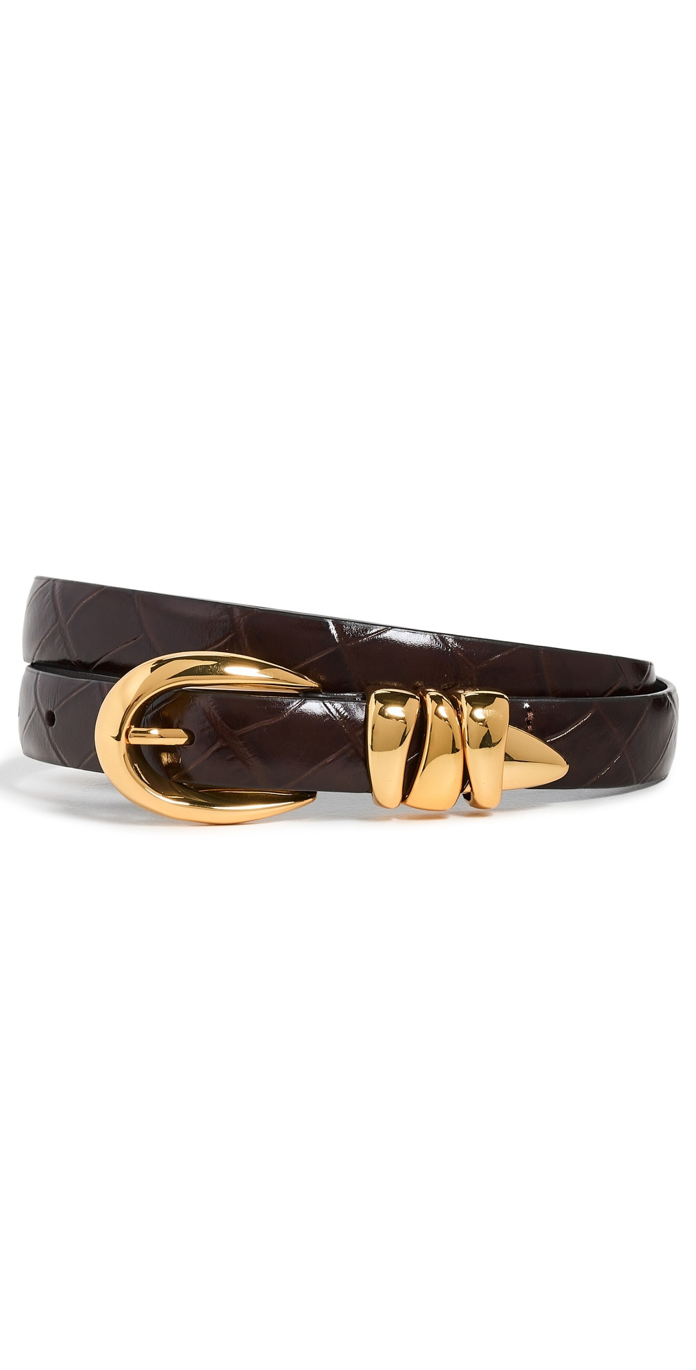 Madewell Triple Keeper Croco Belt Chocolate Raisin L | Shopbop