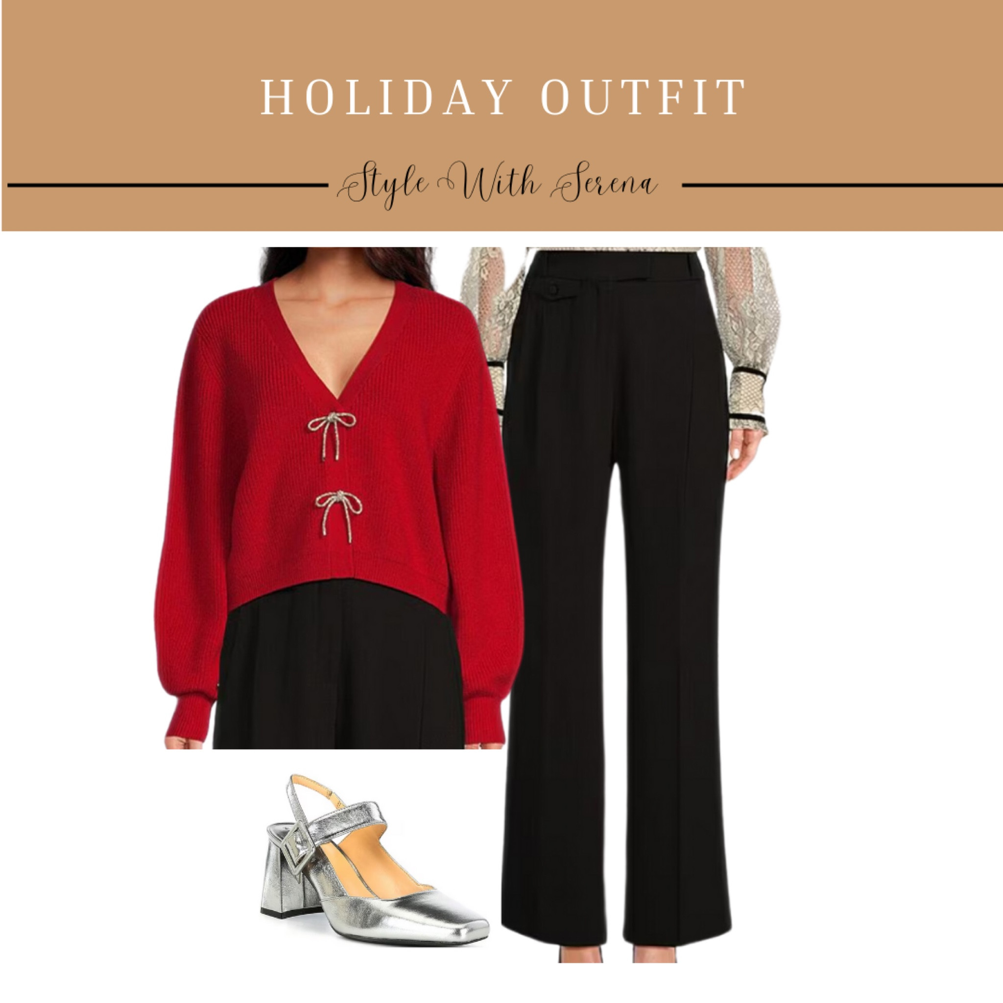 Holiday outfit, cardigan, sweater, holiday party, Christmas outfit, black pants, heels 

#LTKStyleTip #LTKSeasonal #LTKHoliday