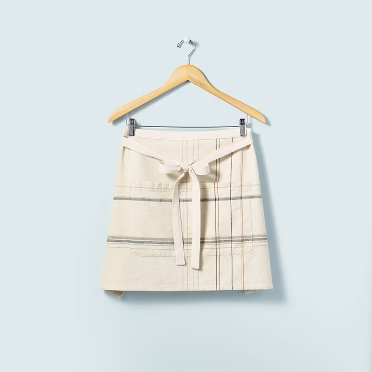 Thin Stripe Plaid Waist Apron Blue/Natural - Hearth & Hand™ with Magnolia | Target