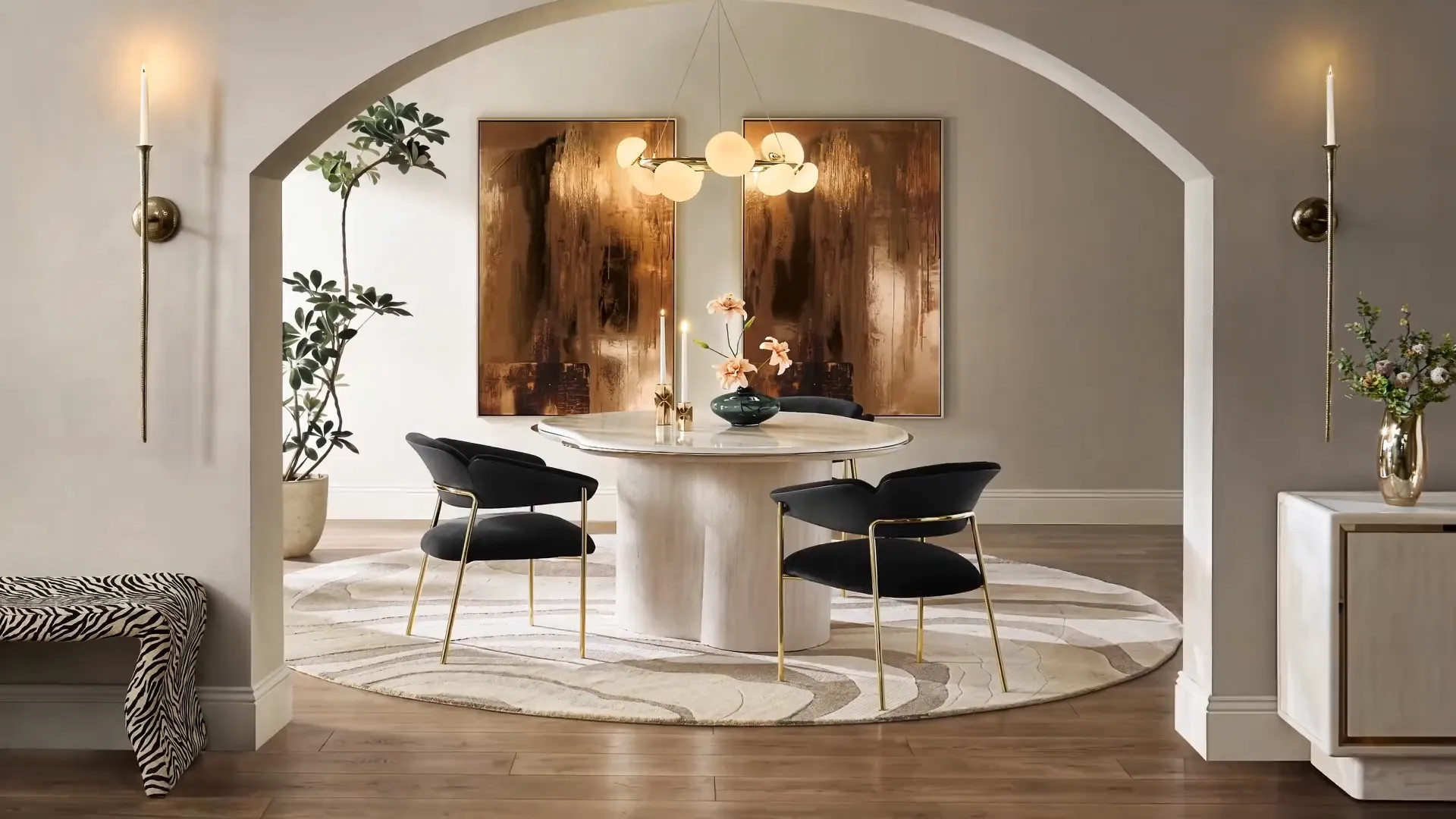Lumina Bleached Oak Dining Table With Pearl Lacquered Top (58") | Z Gallerie