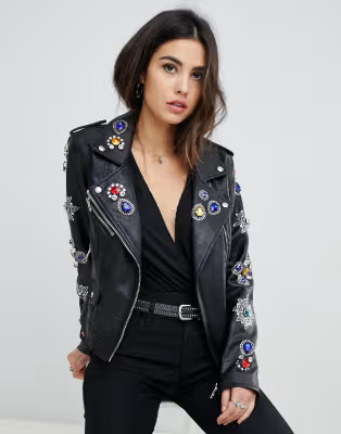 Blank NYC embellished biker jacket | ASOS US