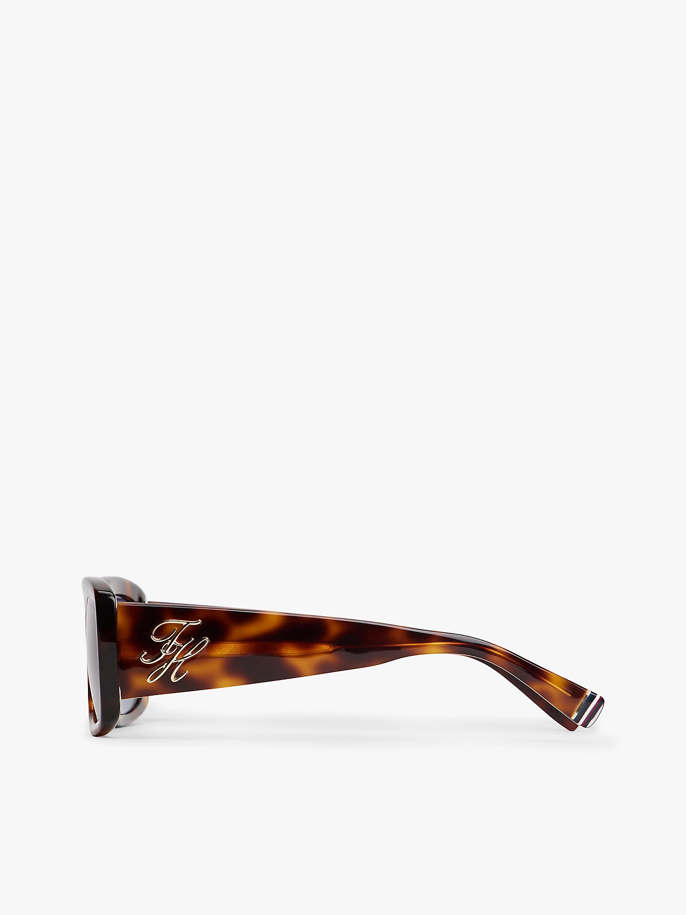 Logo Plaque Rectangular Sunglasses | Brown | Tommy Hilfiger | Tommy Hilfiger UK