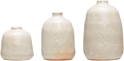 The Bridge Collection Grey-White Ceramic Pottery Vases, Set of 3 | Amazon (US)